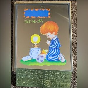 Vintage Little Boy Praying Hanging Mirror – Bedroom Decor